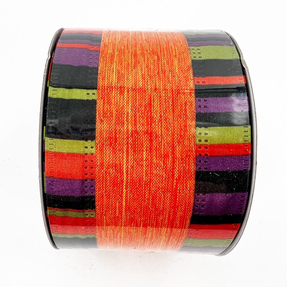 New Wired Ribbon Halloween Multi-Striped  2.5"